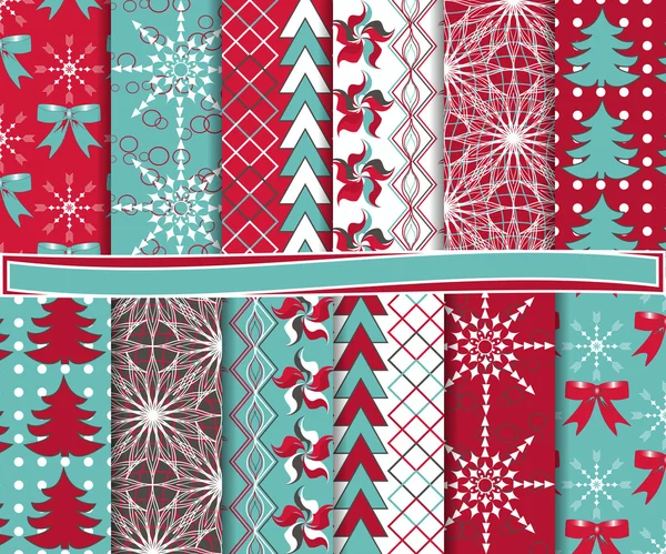 Abstract vector set van Kerstmis papier voor scrapbook — Stockvector