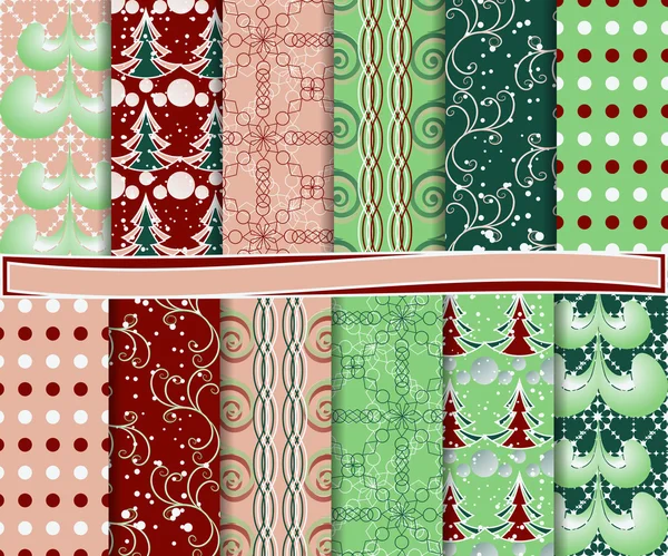 Juego de vectores abstractos de papel navideño para álbum de recortes — Vector de stock