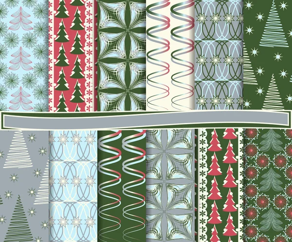 Conjunto vetorial abstrato de papel de Natal para scrapbook — Vetor de Stock