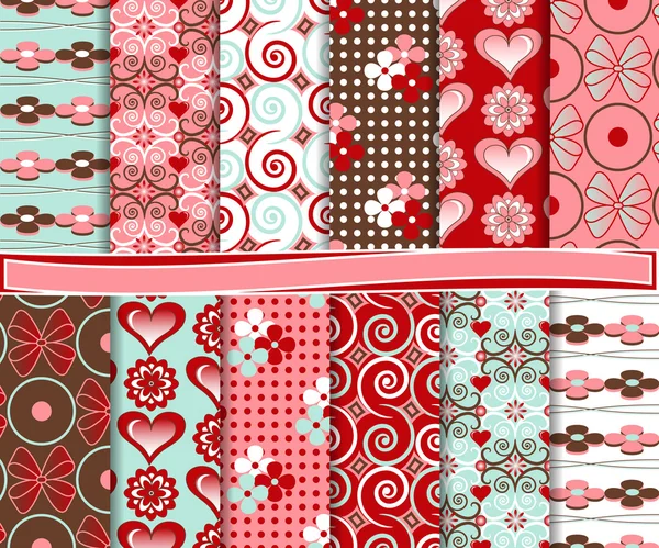 Abstract set vetorny paper clippings of Valentine's Day — Stock Vector
