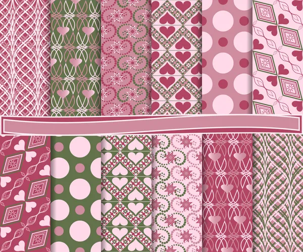 Juego de vectores abstractos de papel para scrapbook Valentine — Vector de stock