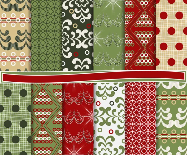 Conjunto vetorial abstrato de papel de Natal para scrapbook — Vetor de Stock