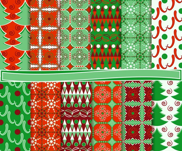 Conjunto vetorial de papel de Natal para scrapbook — Vetor de Stock