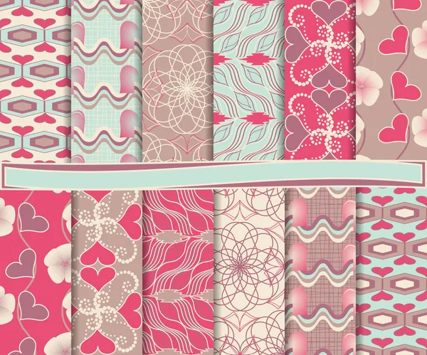 Conjunto vetorial abstrato de papel para scrapbook Valentine —  Vetores de Stock