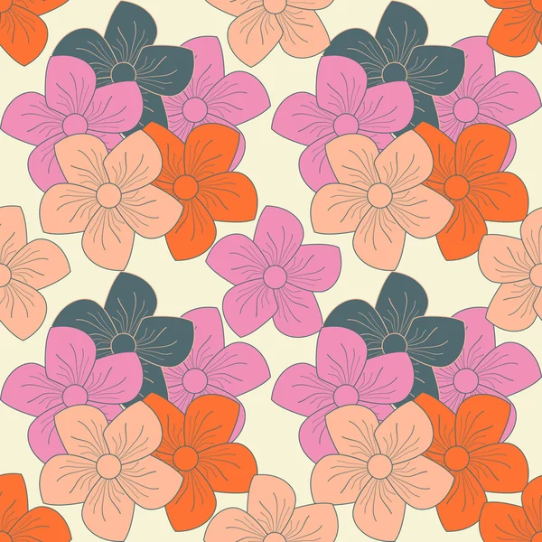 Abstract vector seamless floral pattern — Stock Vector