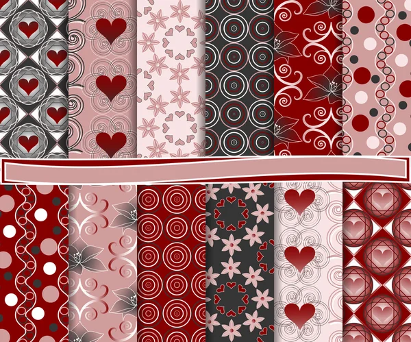 Abstract vector set of paper for scrapbook Valentine — Stock Vector