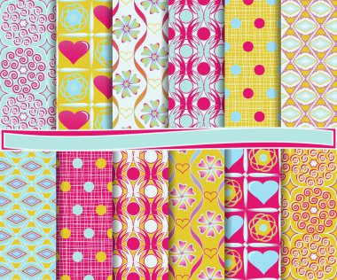 scrapbook Sevgililer günü için kağıt kümesini tasarlamak vektör