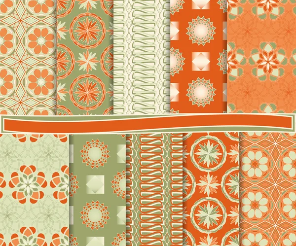 Kağıt, scrapbook soyut çiçek ile vektör kümesi