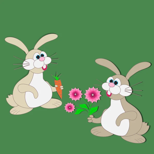 Vektor illustration av tecknad kanin — Stock vektor