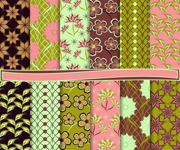 Vector floral abstracto conjunto de papel para scrapbook — Archivo Imágenes Vectoriales