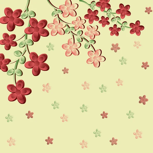 Illustration vectorielle avec des fleurs abstraites — Image vectorielle