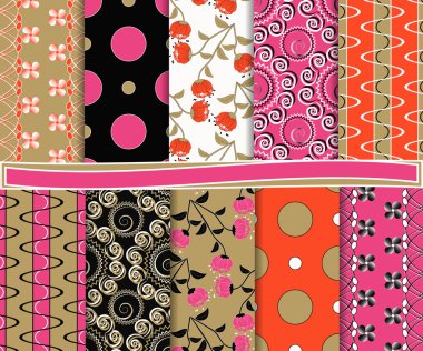 Kağıt çıkartma için soyut çiçek vektör ayarla