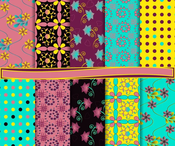 Abstract floral vector set van papier voor scrapbook — Stockvector