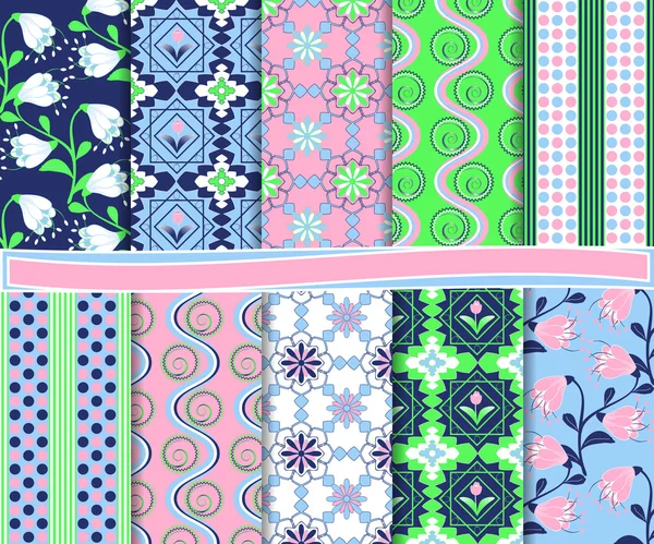 Kağıt çiçekler ve soyut şekiller kümesi vektör