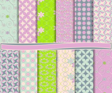 Kağıt, scrapbook çiçek ve soyut shap kümesi vektör