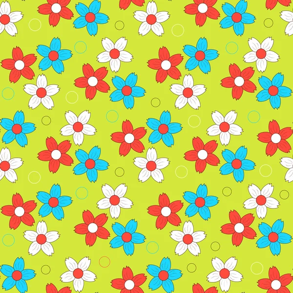 シームレスな抽象的な花のベクトル図 — ストックベクタ
