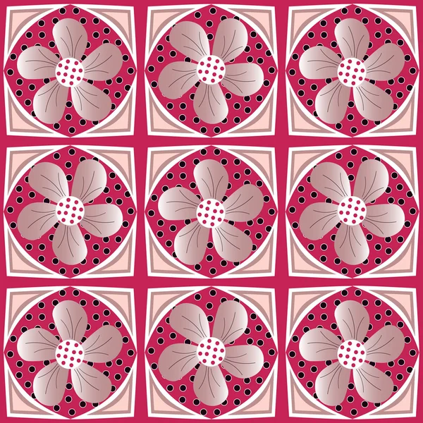 抽象的なベクトルのシームレスな花柄のパターン — ストックベクタ