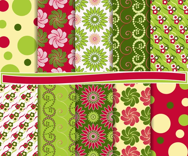 Abstract floral vector set van papier voor scrapbook — Stockvector