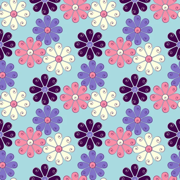 Ilustração floral abstrata sem costura — Vetor de Stock