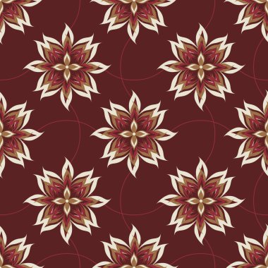 Soyut çiçekli kusursuz vektör deseni