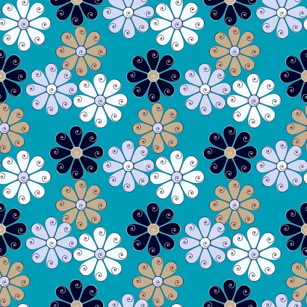 Ilustración floral abstracta sin costuras — Vector de stock