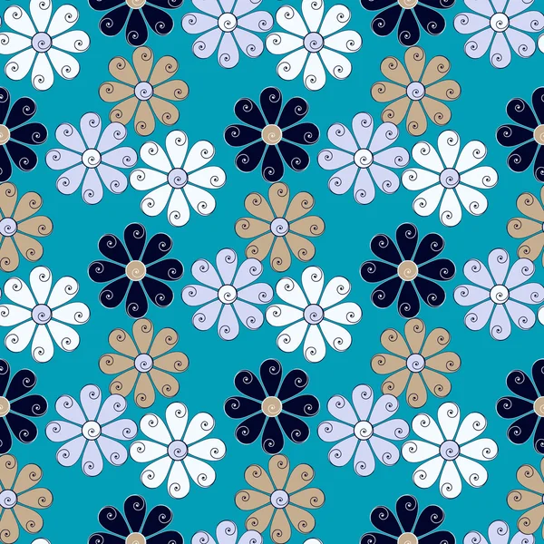 Ilustração floral abstrata sem costura — Vetor de Stock