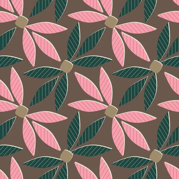 Nahtlose abstrakte Illustration mit stilisierten Blättern — Stockvektor