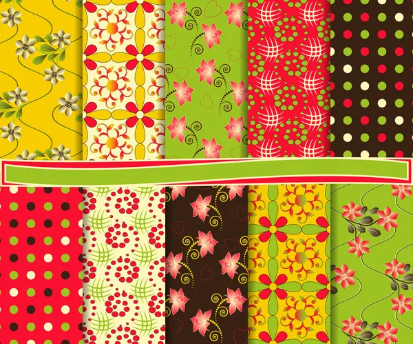 Abstract floral vector set van papier voor scrapbook — Stockvector