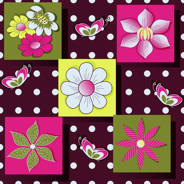 Vector floral abstracto conjunto de papel para scrapbook — Vector de stock