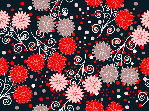 Sömlös abstrakt blommig illustration — Stock vektor