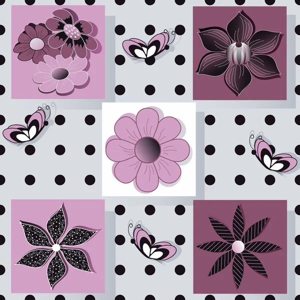 Abstract floral vector set van papier voor scrapbook — Stockvector