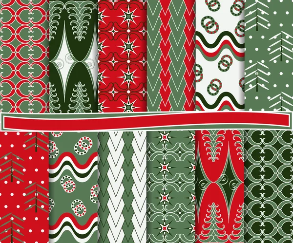 Conjunto vetorial abstrato de papel de Natal para scrapbook — Vetor de Stock