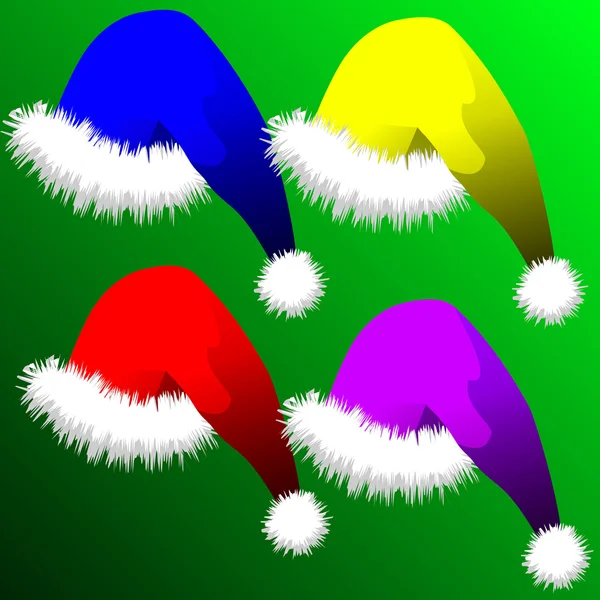 Vector illustration - set of Christmas hats — Stock Vector