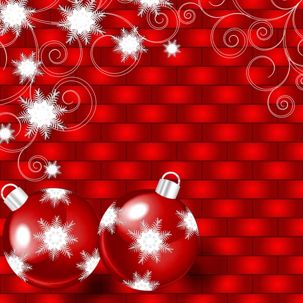 Ilustração vetorial com bolas de Natal —  Vetores de Stock