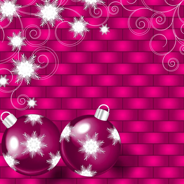 Illustration vectorielle avec boules de Noël — Image vectorielle