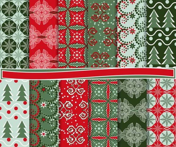 Conjunto vetorial de Natal abstrato de papel para scrapbook — Vetor de Stock