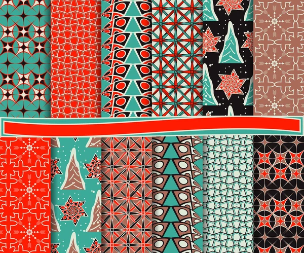 Ensemble vectoriel abstrait de papier de Noël pour scrapbook — Image vectorielle