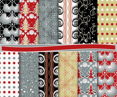 karalama defteri için Noel kağıdı tasarlamak vektör ayarla