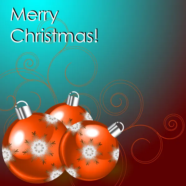 Ilustración vectorial con bolas rojas de Navidad — Archivo Imágenes Vectoriales