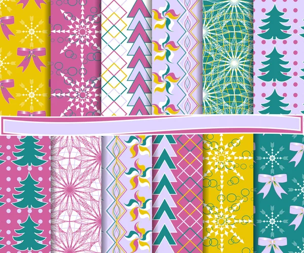 Abstract vector set van Kerstmis papier voor scrapbook — Stockvector