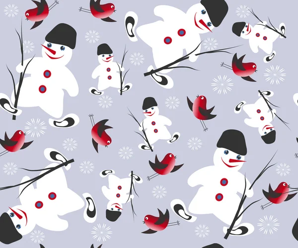 Χριστούγεννα διάνυσμα άνευ ραφής με χιονάνθρωπος — Διανυσματικό Αρχείο