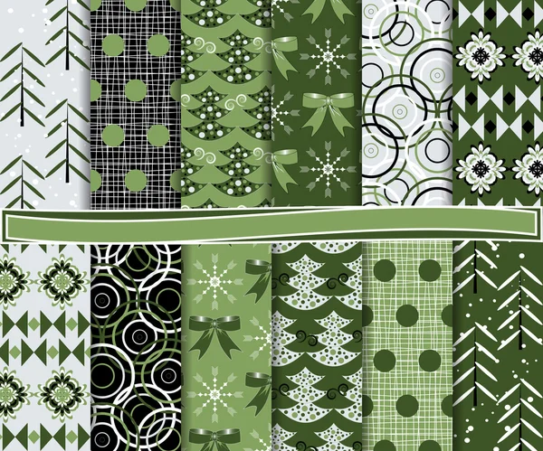 Conjunto vetorial abstrato de papel de Natal para scrapbook — Vetor de Stock