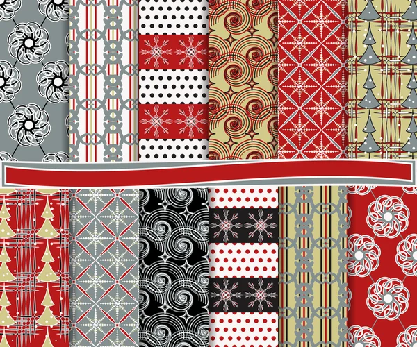 Conjunto vetorial abstrato de papel de Natal para scrapbook — Vetor de Stock