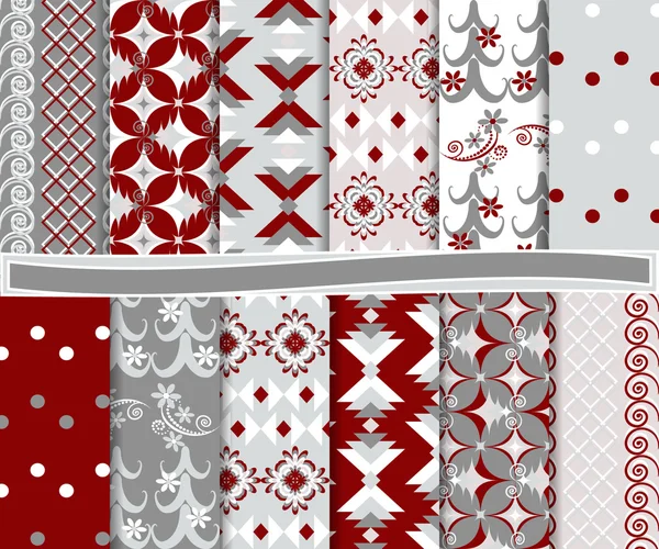 Abstract vector set of Christmas paper for scrapbook — Stock Vector