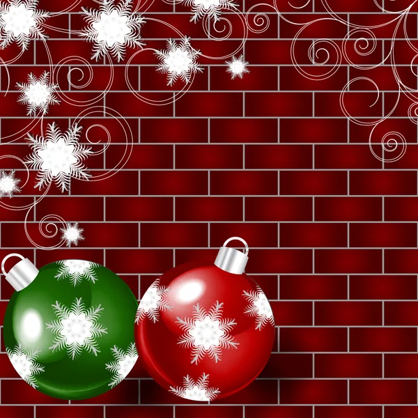 Vectorillustratie met kerstballen — Stockvector