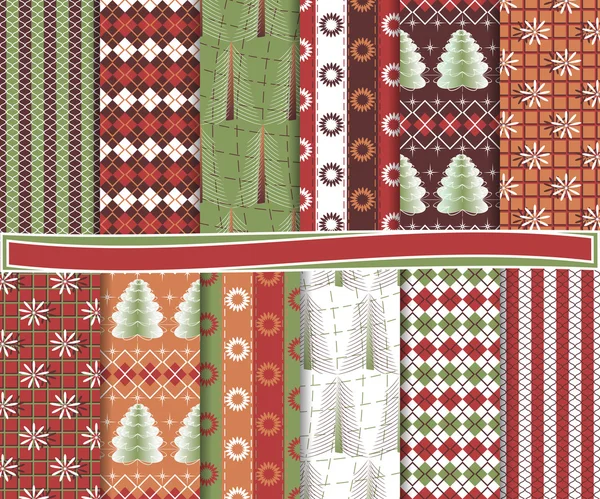 Conjunto vetorial de Natal abstrato de papel para scrapbook — Vetor de Stock