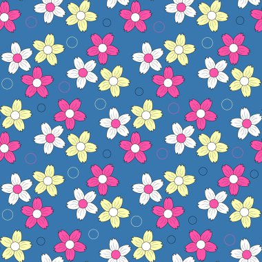 Dikişsiz soyut çiçek vektör çizim