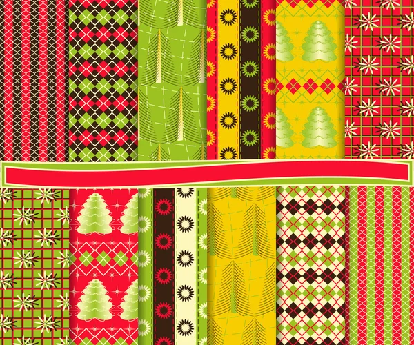 Abstracte kerst vector set van papier voor scrapbook — Stockvector