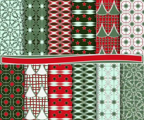 Conjunto vetorial de Natal abstrato de papel para scrapbook — Vetor de Stock