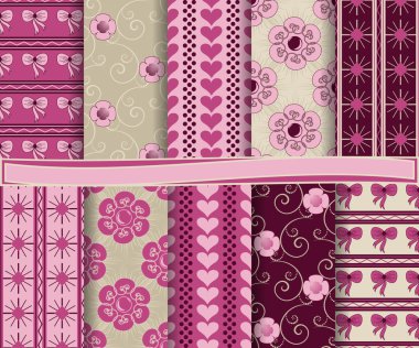 scrapbook kağıt Sevgililer günü kümesini tasarlamak vektör